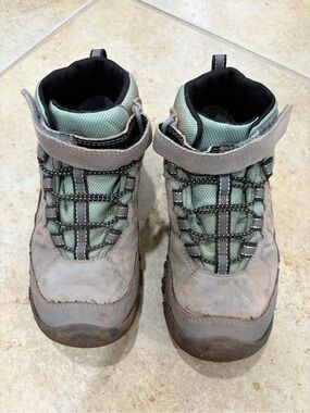 Keen Kids Sage Green and Gray Hiking Boots